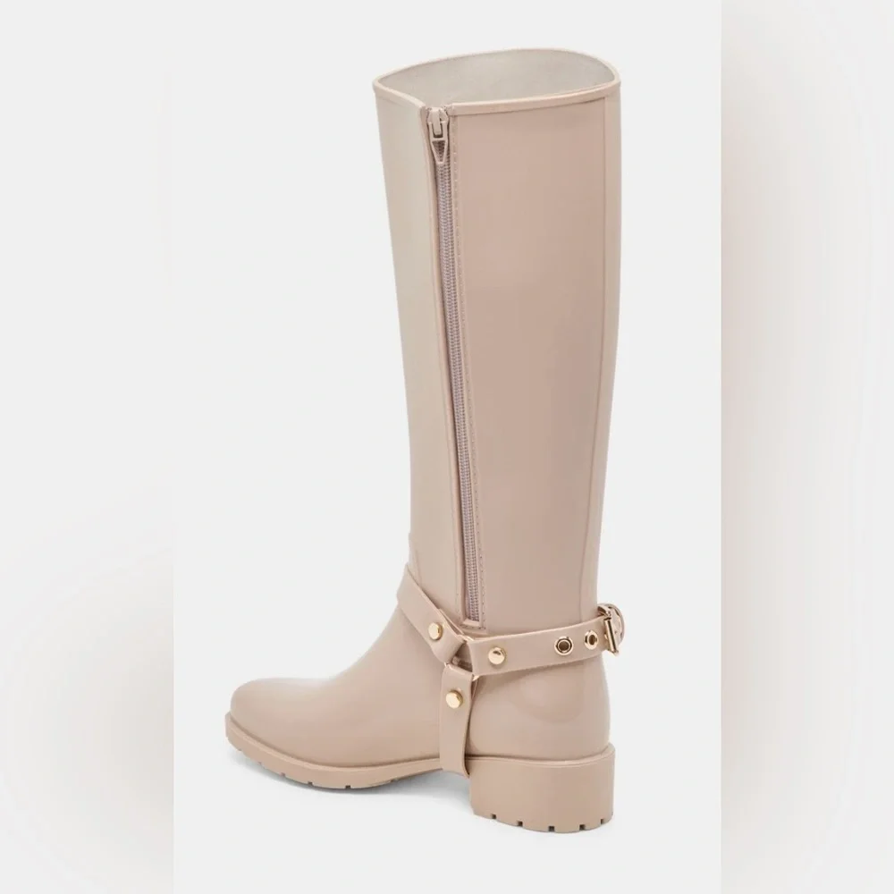 Women's Beige Knee-High Waterproof Boots